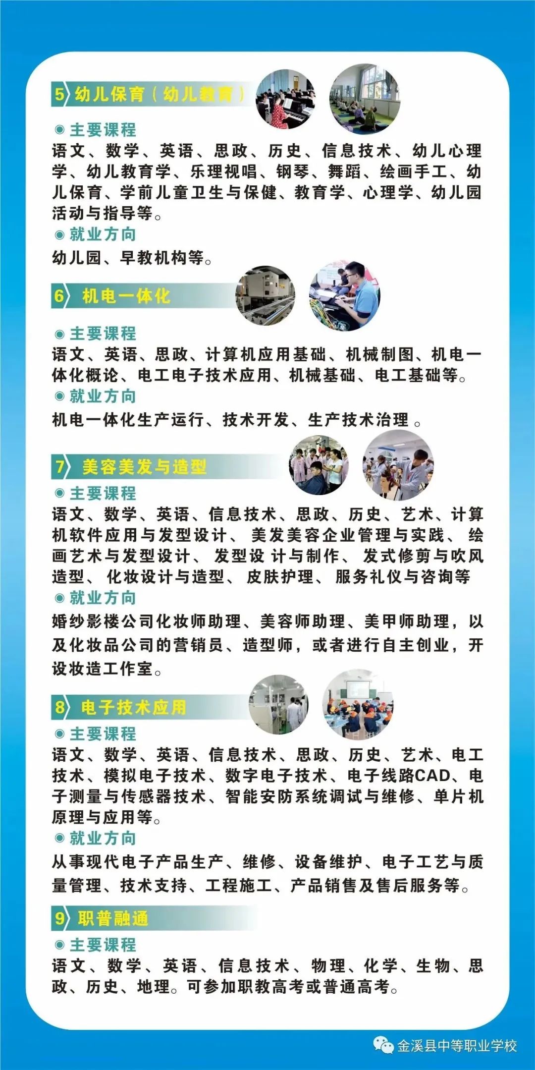 江西金溪電子技工學校招生專業(yè)