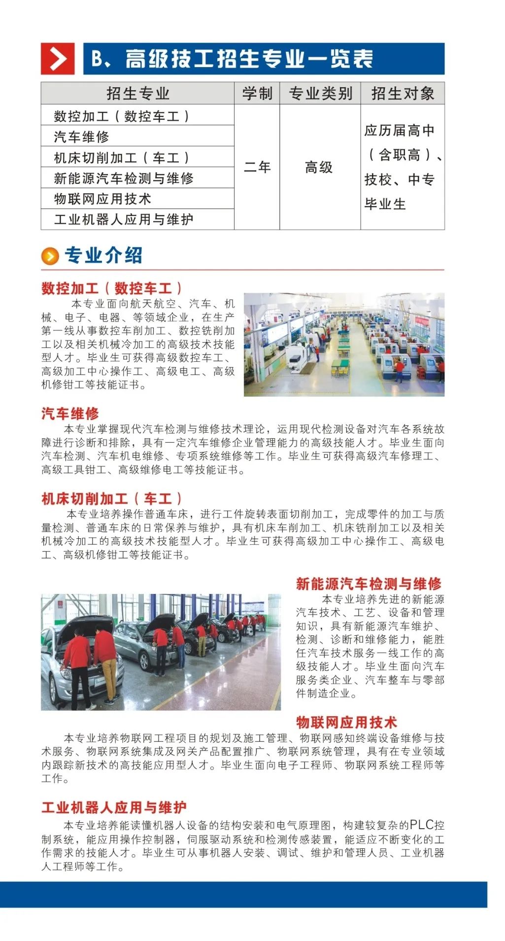 江西省機電技師學院招生專業