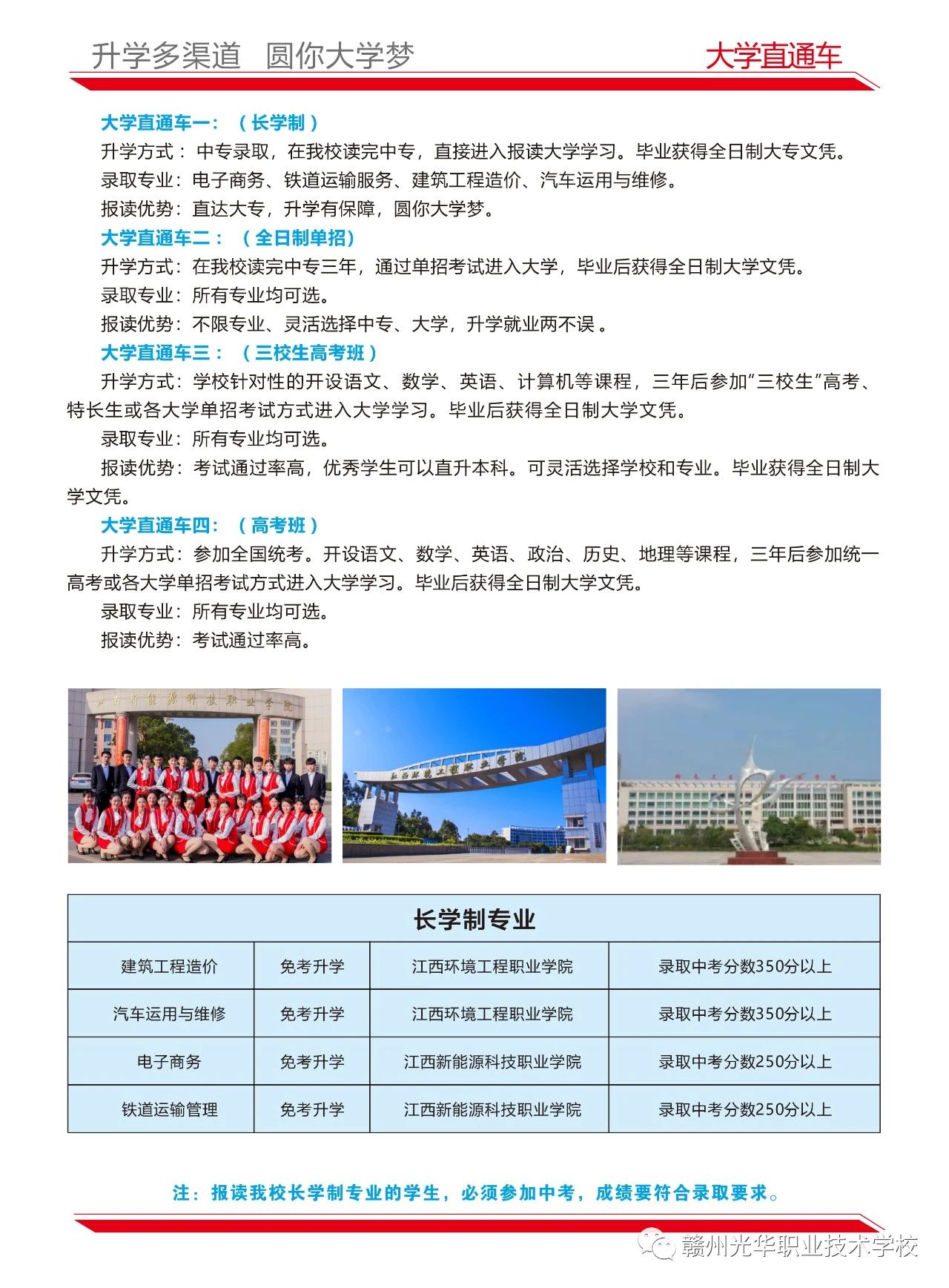 贛州光華職業技術學校長學制專業